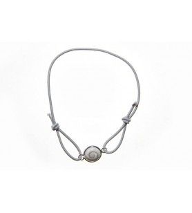   pulsera de cordón elástico y ojo de santa lucie engastado en plata 7.9