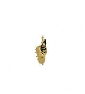 Corsica map pendant with gold-plated cities 25.5