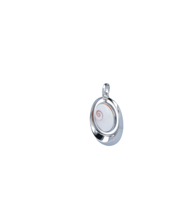 Pendentif argent oeil de sainte lucie ovale avec mouvement