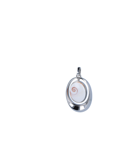 Pendentif argent oeil de sainte lucie ovale avec mouvement