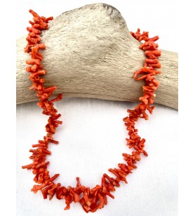 Collier argent minis branches corail rouge