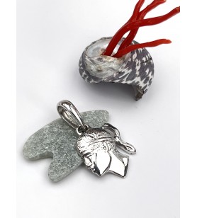 Pendentif tête de maure Argent Rhodié