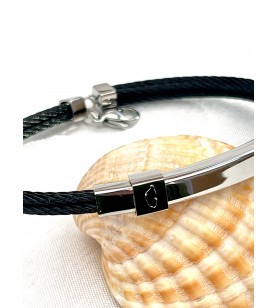 Bracelet acier noir carte Corse